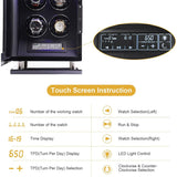 MHB Fingerprint Key-Lock LCD Remote Control Premium Watch Winder - MHB20-004