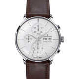 Junghans Meister Chronoscope 027/4120.03 Automatic SAPPHIRE Day-Date Brown Leather Strap Watch