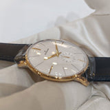 Junghans Meister Handaufzug 027/5002.02 Small-Seconds Black Leather Strap Watch