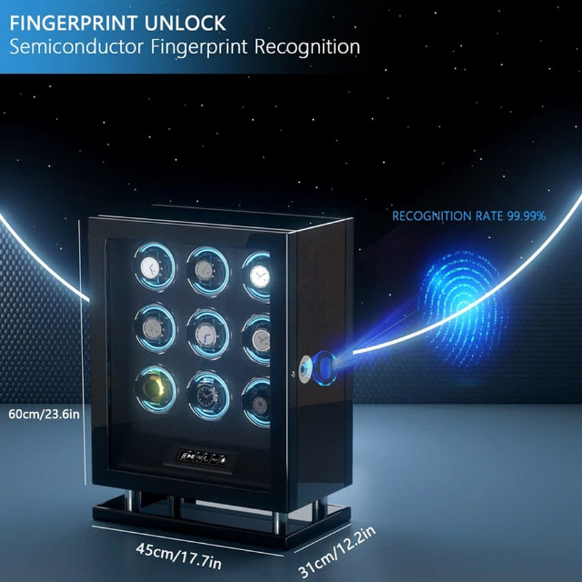 MHB Fingerprint LCD Remote Control Premium Watch Winder - MHB20-009
