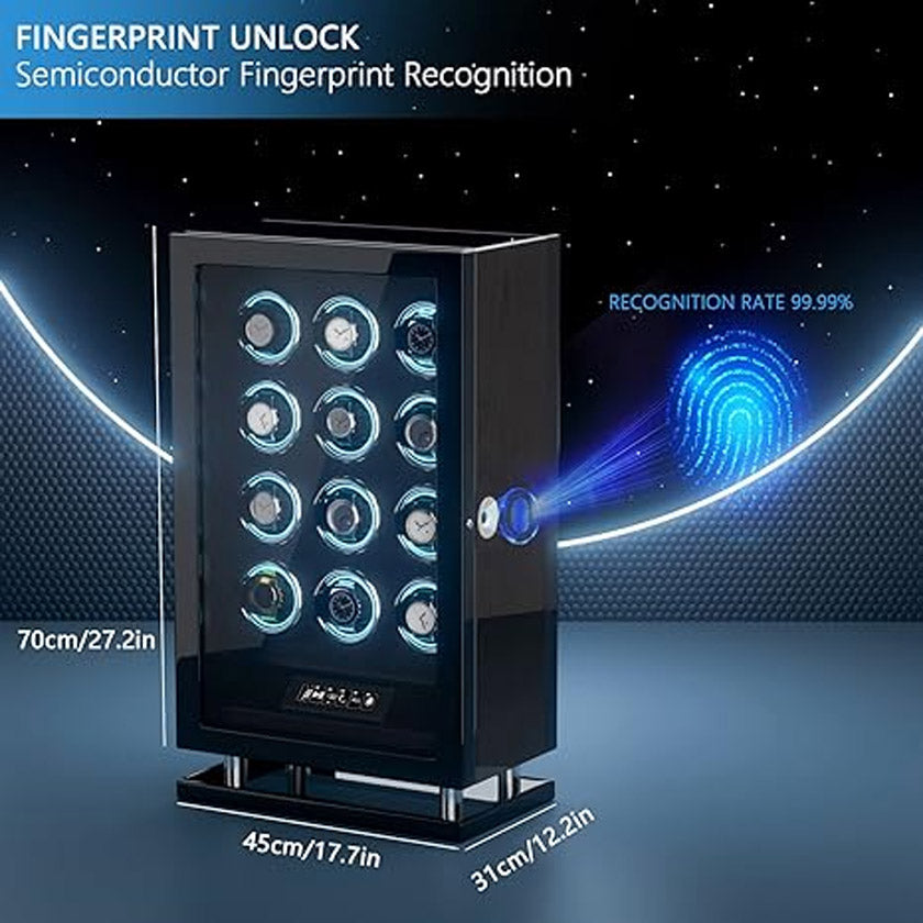 MHB Fingerprint LCD Remote Control Premium Watch Winder - MHB20-012