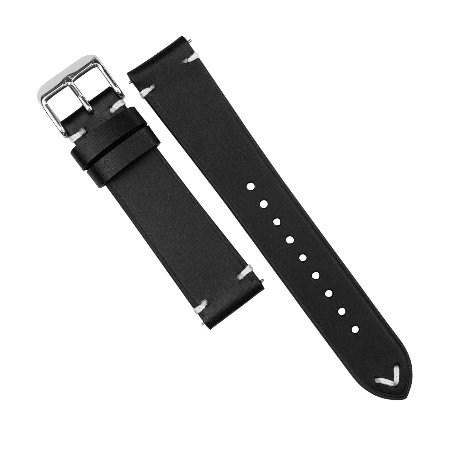 Emery Vintage Buttero Black Leather Strap (20 mm)
